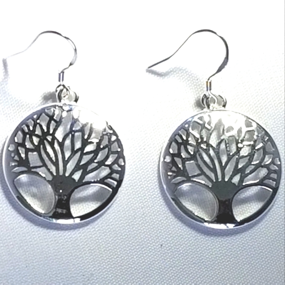 Tree of Life 925 Sterling Silver Drop Earrings